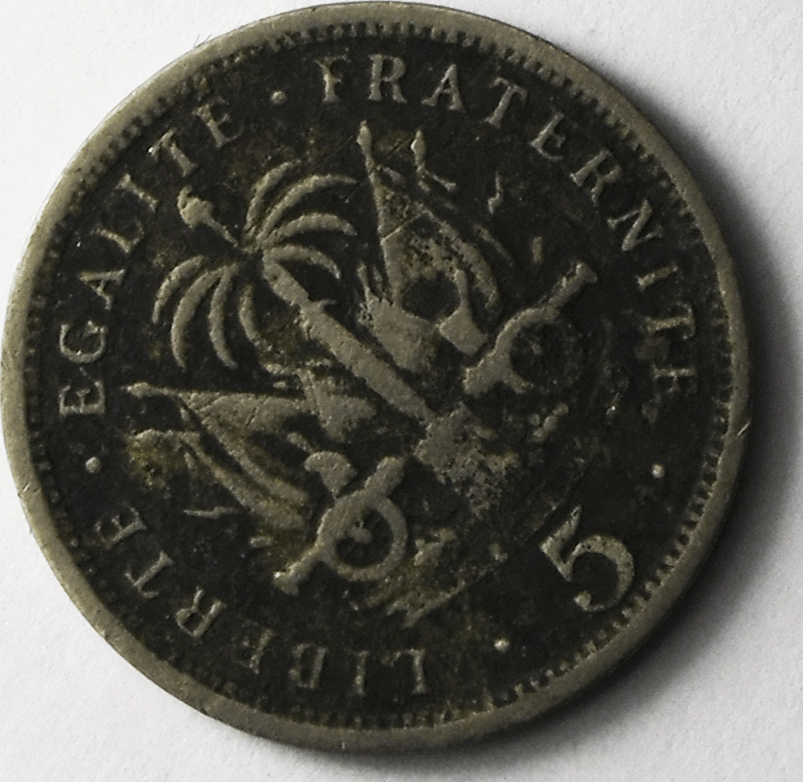 1904 w Haiti 5 Five Centimes KM# 53 Copper Nickel Coin