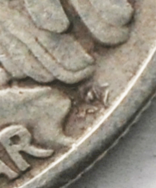 1944 D 50c Walking Liberty Silver Half Dollar Hand Cut AW