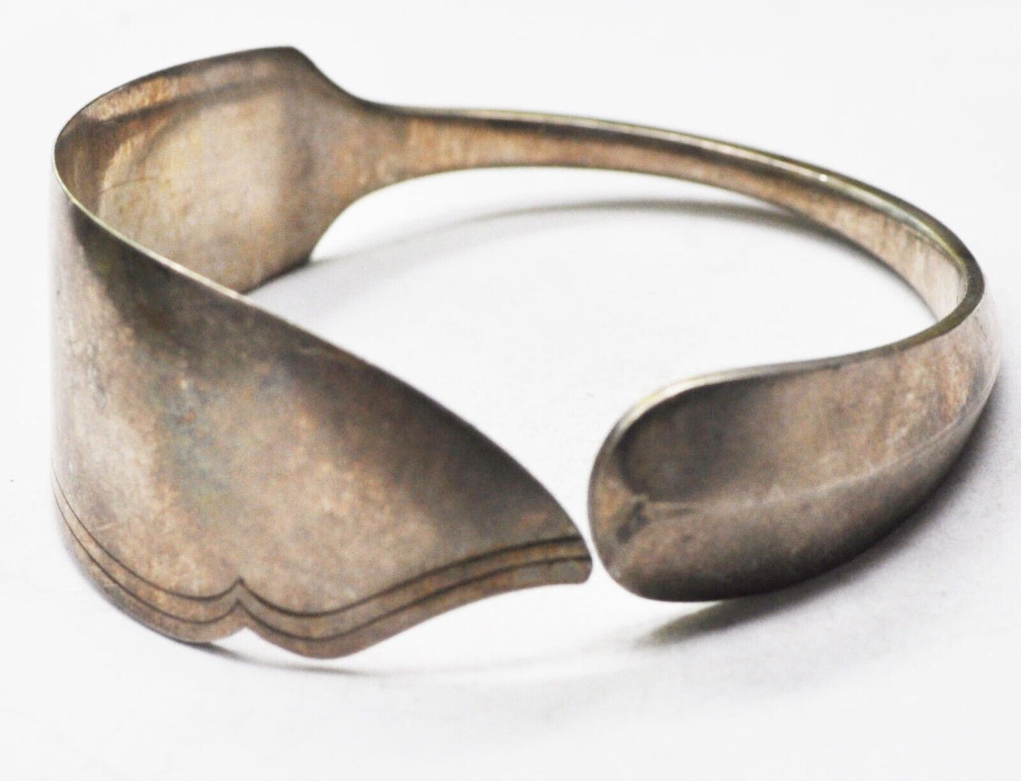 Silver Plated Master Butter Knife Round Bangle Bracelet H.J. Cooper & Co 26mm