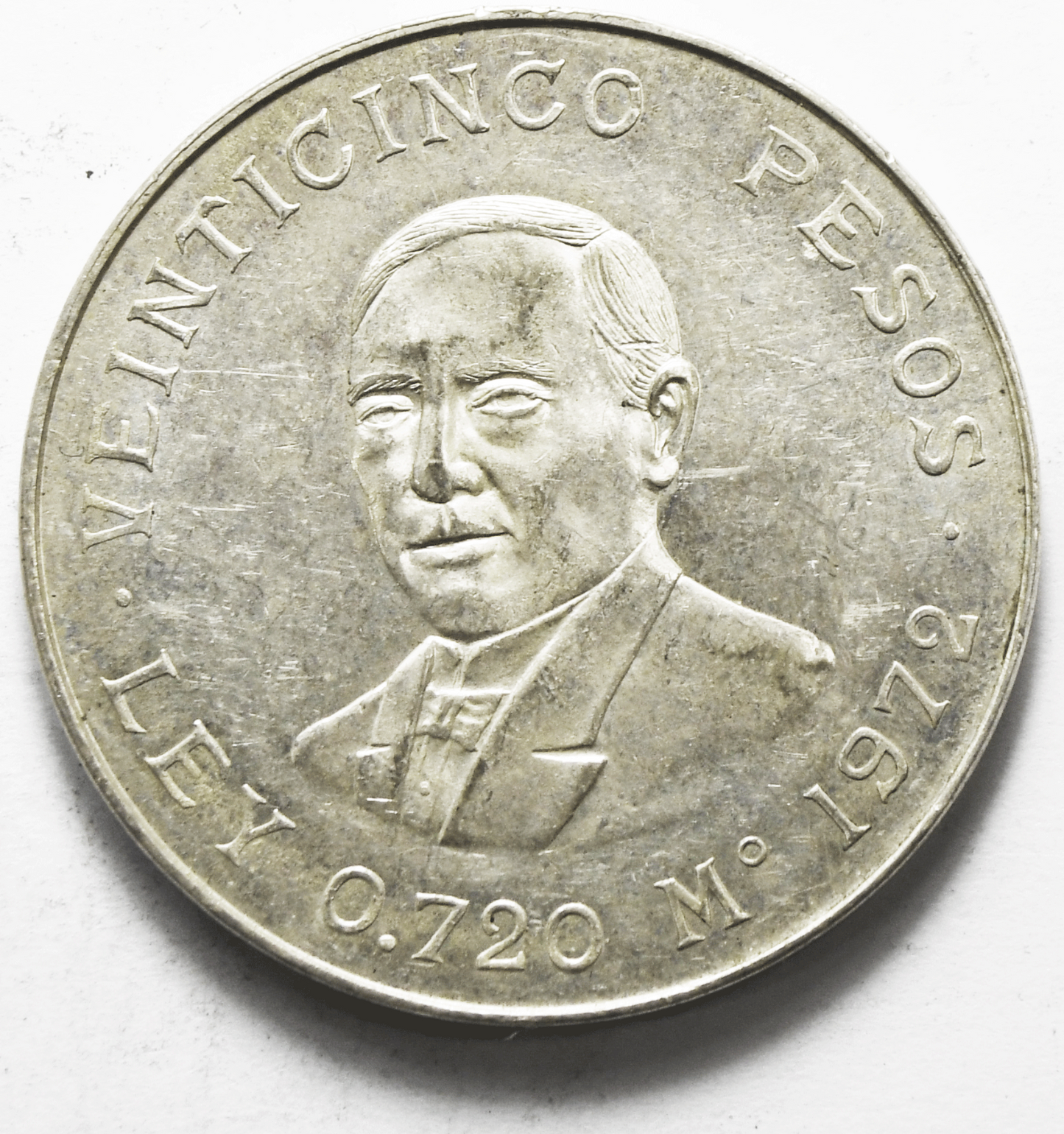 1972 Mexico Estados Unidos Mexicanos Silver 25 Pesos KM# 480
