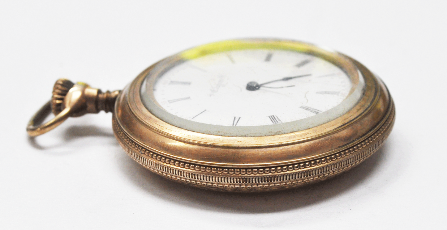 1899 Elgin Size 6 Gold Filled Oversized Case Pocket Watch Grade 175 Not Running