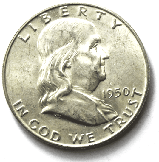 1950 D 50c Franklin Silver Half Dollar Fifty Cents Denver AU