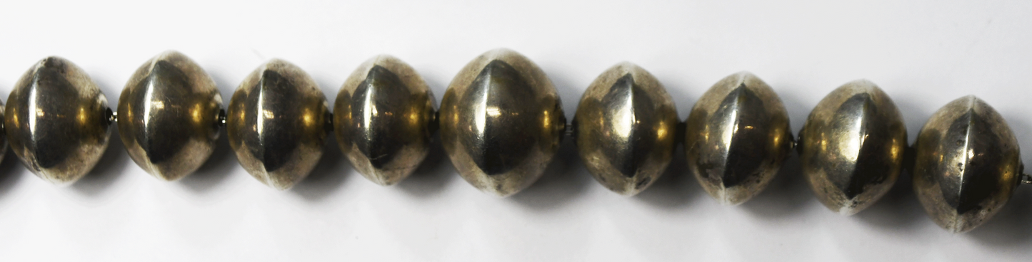 Sterling Silver Handmade Graduated 12-18mm Bead Necklace 29.5"   126g