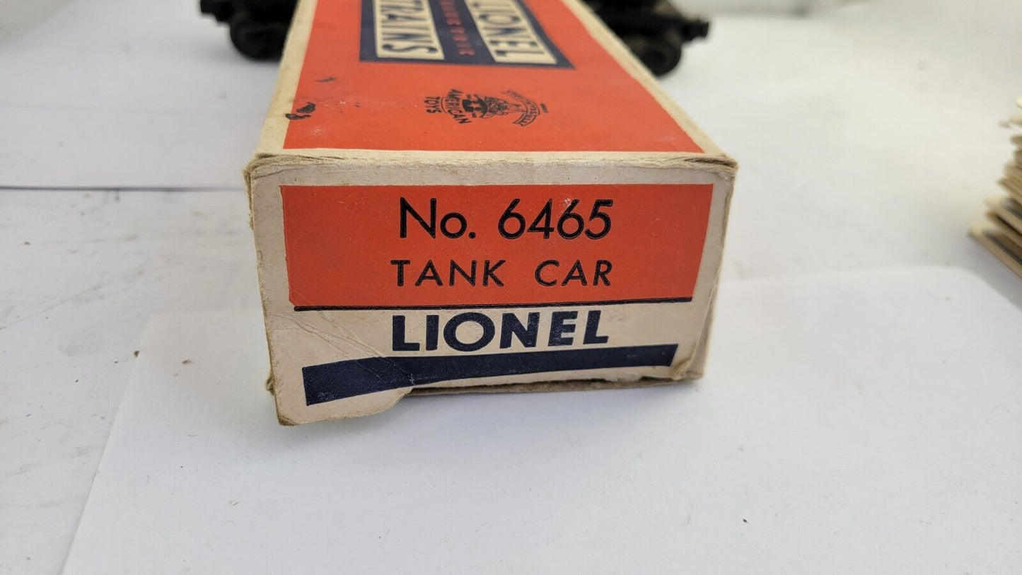 Lionel  6465 Sunoco 2 Dome Oil Tank Car Postwar Train w/Original Box Gauge O