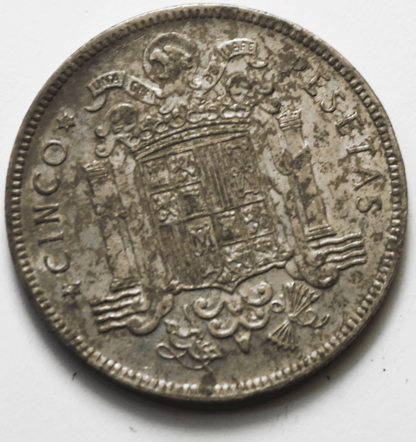 1949 (50) Spain 5 Pesetas KM# 778 Nickel Coin