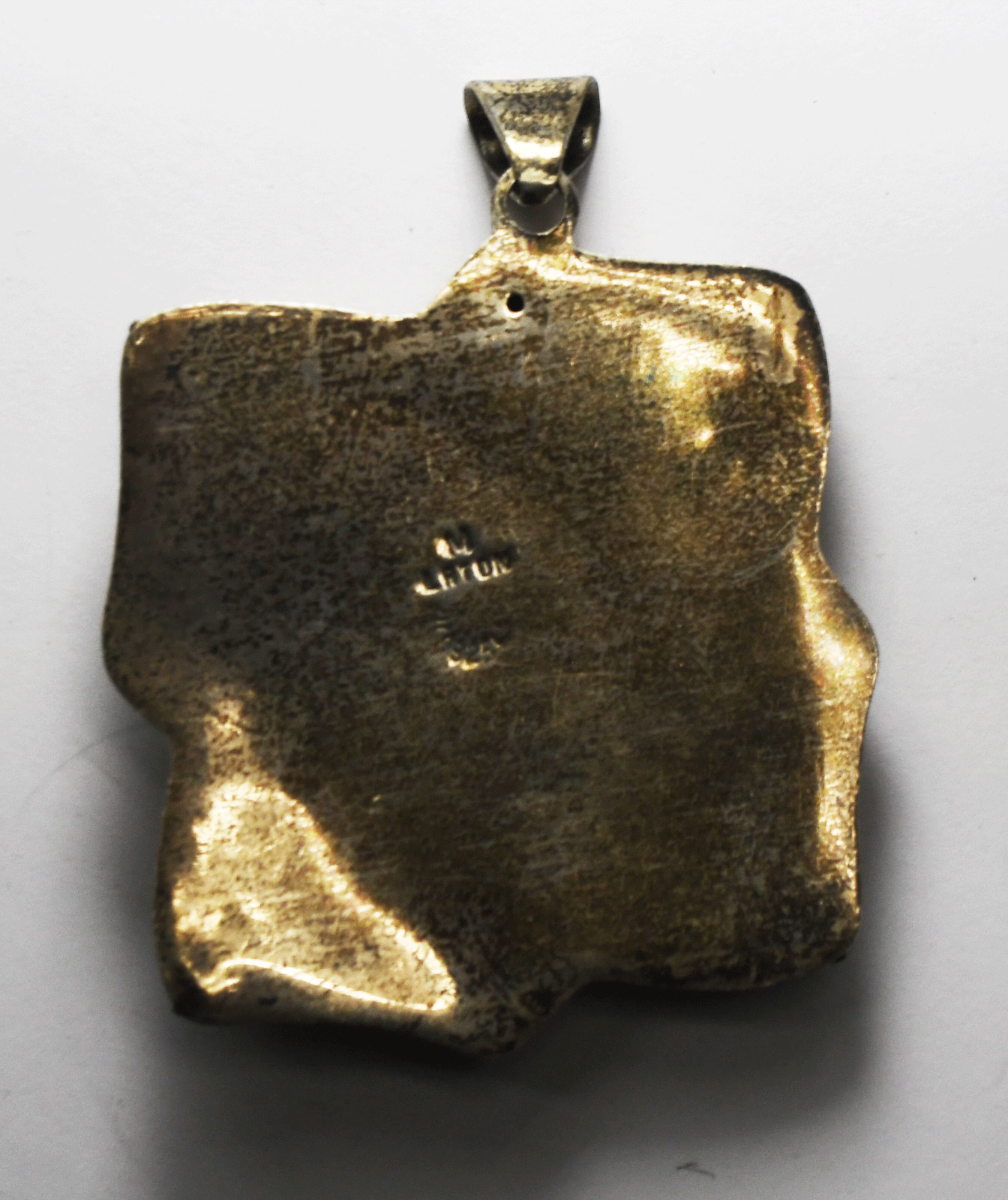 Sterling Mexico Layton Large Puffy Square Pendant 71mm x 53mm