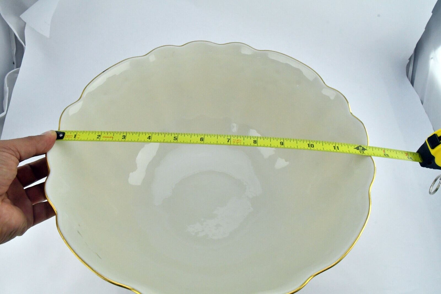 Discontinued Lenox Porcelain Huge Holiday Hostess Punch Bowl 12 1/4" x 6"