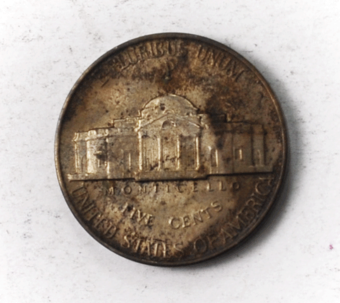1942 P/P 5c Jefferson Nickel Five Cents Silver War Nickel Uncirculated VP-002