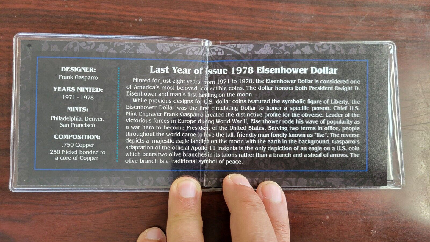 Last Year of Issue 1978 Eisenhower Dollar with COA & Booklet
