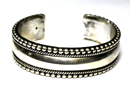 Sterling Silver Joe Tom Dot Twist Cuff Bracelet 17mm 6.25" Wrist