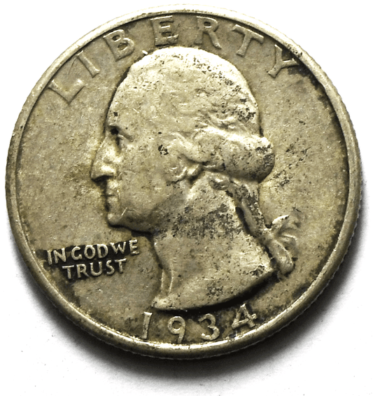 1934 D 25c Washington Silver Quarter Dollar Denver