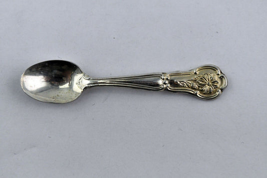 1978 Maryland Franklin Mint Official State Flower Sterling Salt Spoon 2 1/2"