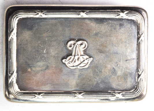 1872-1921 Austria 900 Fine Silver JP Business Card Holder 3-3/4" x 2-1/2" x 22mm