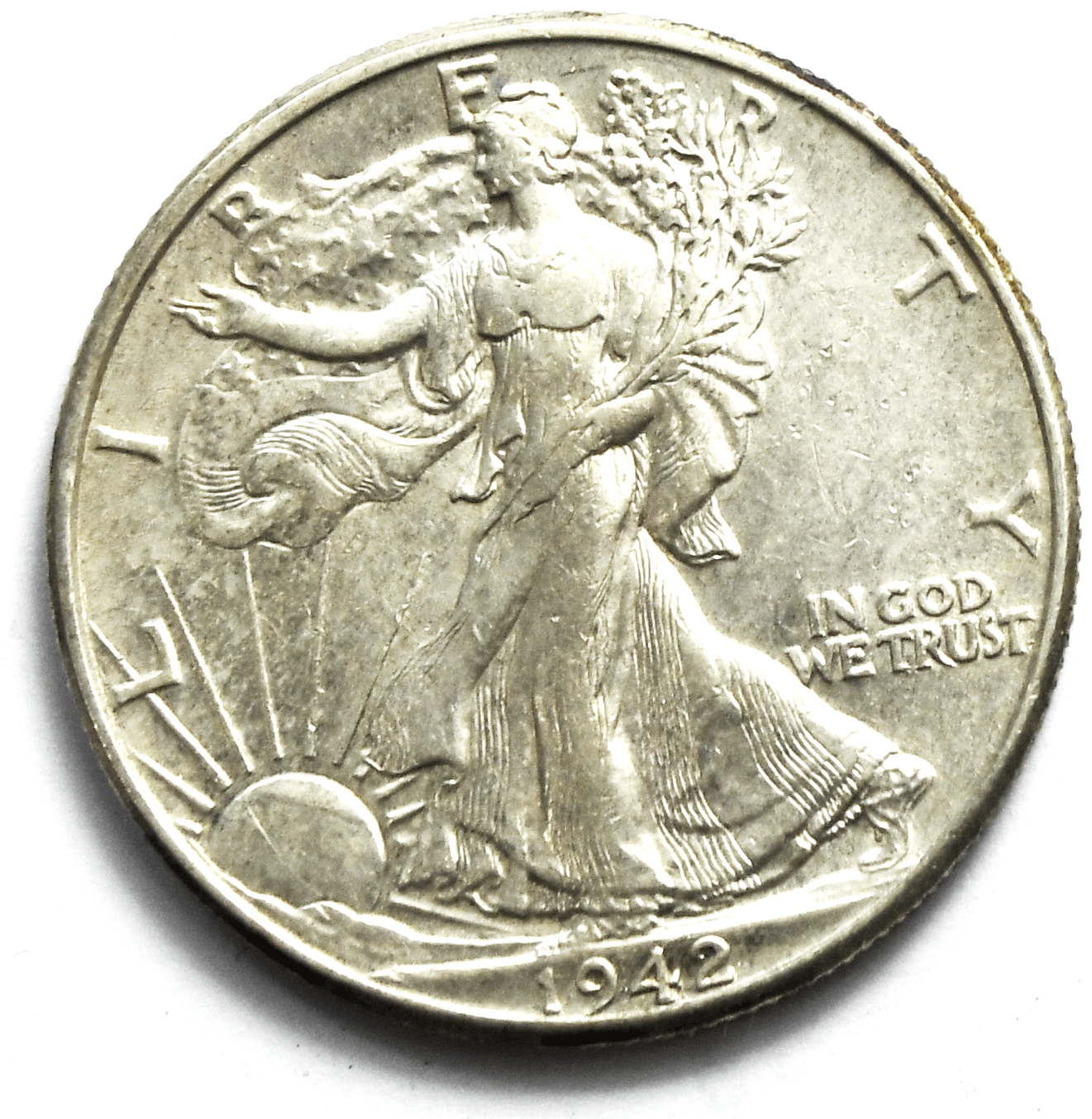 1942 50c Walking Liberty Silver Half Dollar Fifty Cents Philadelphia