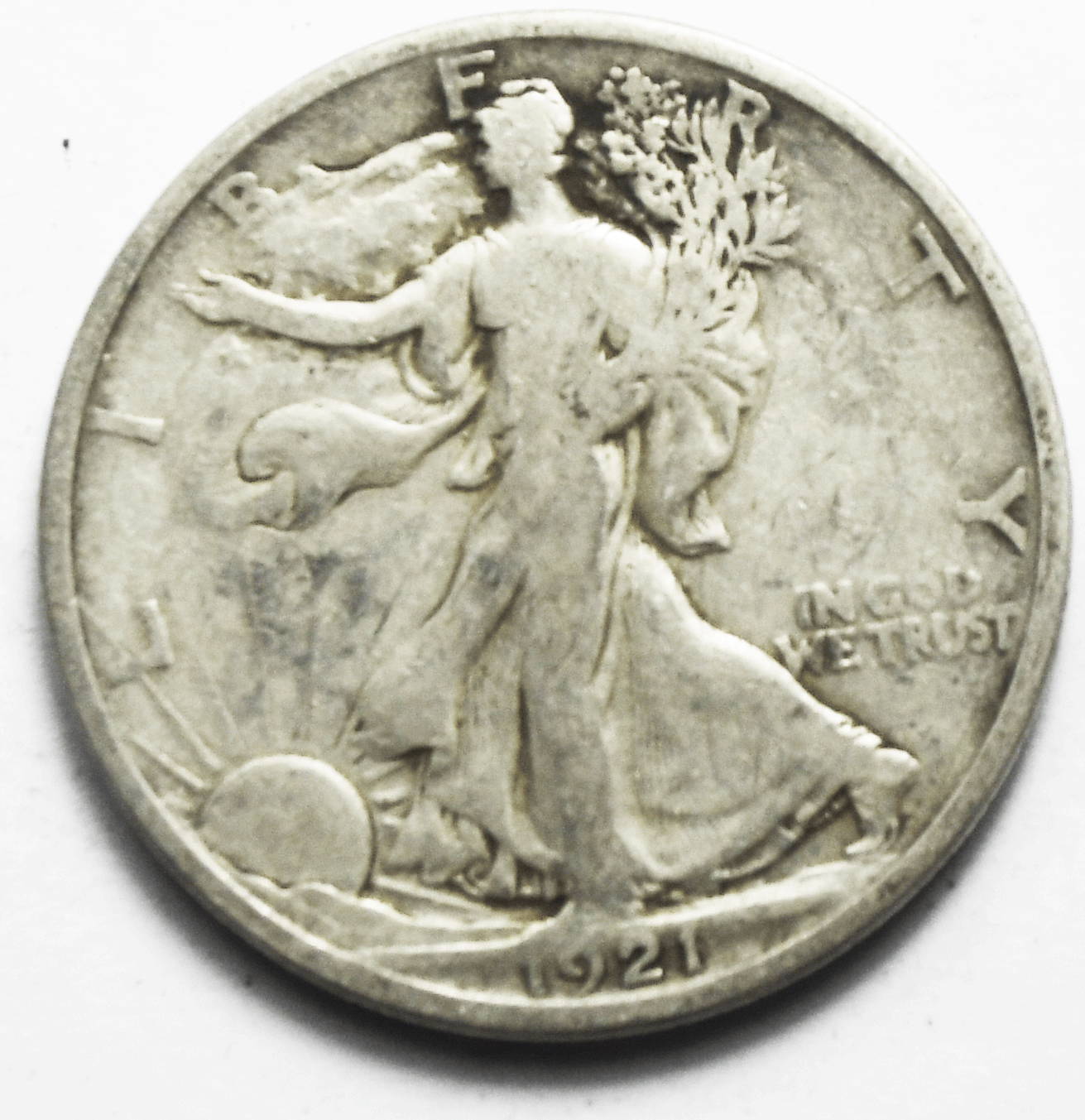 1921 50c Walking Liberty Silver Half Dollar Fifty Cents Philadelphia