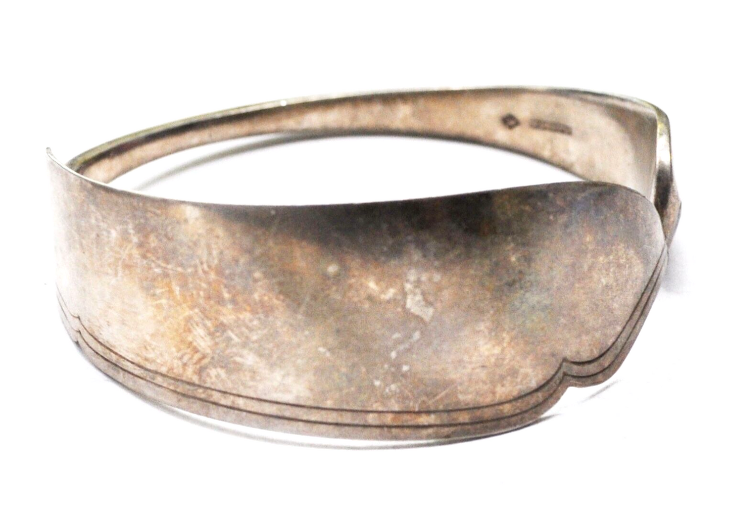 Silver Plated Master Butter Knife Round Bangle Bracelet H.J. Cooper & Co 26mm
