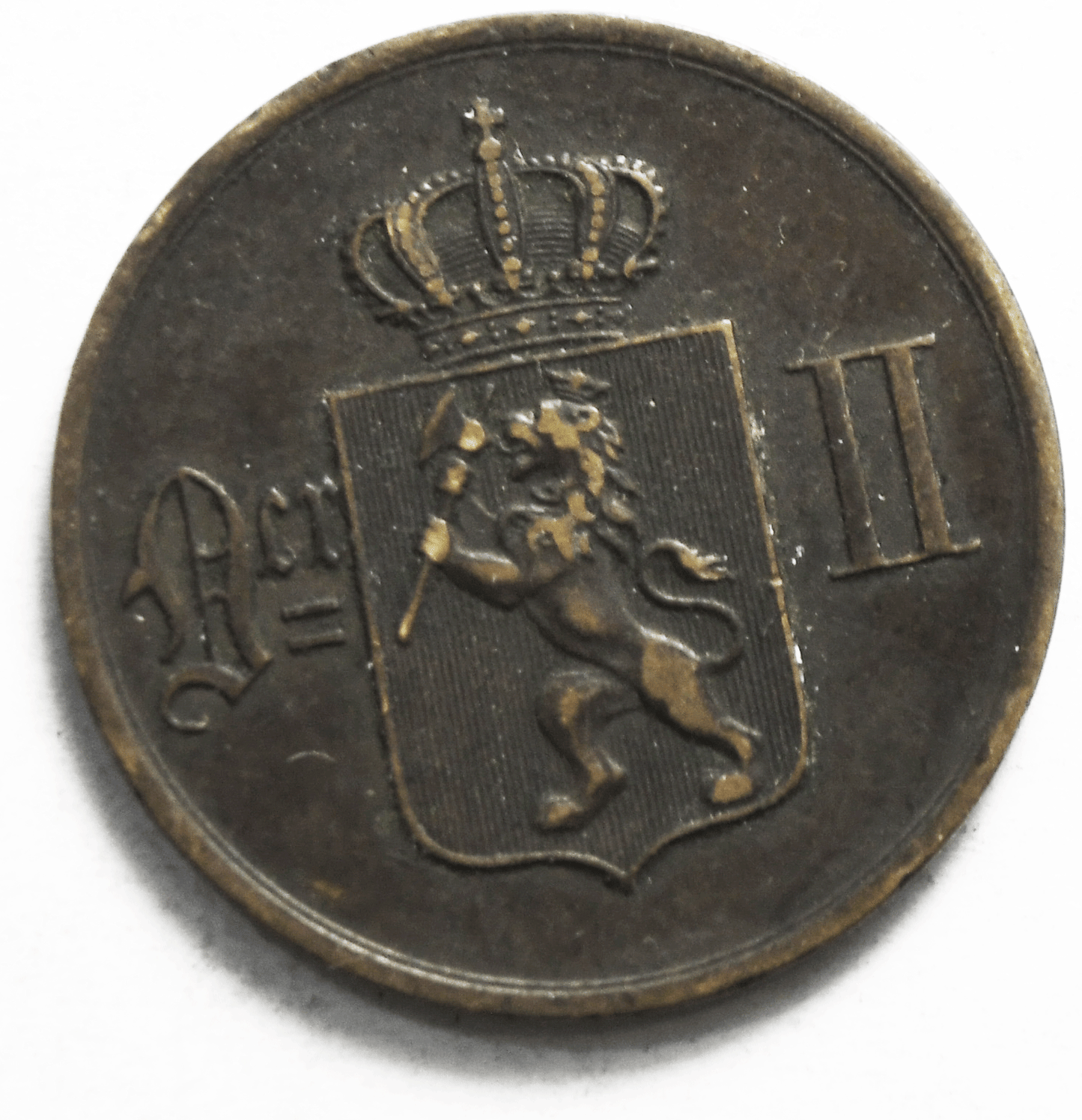 1896 5 Five Ore Norway Bronze Coin KM# 349