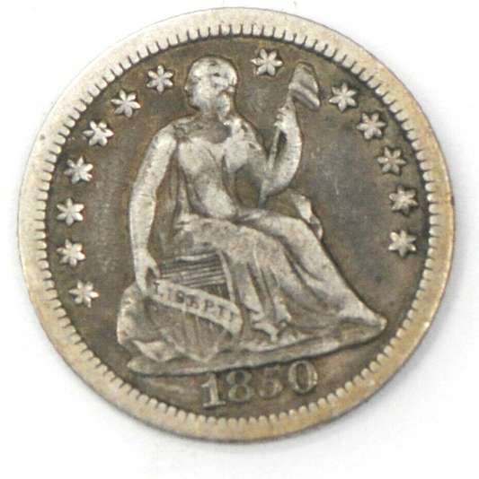 1850 10c Seated Liberty Silver Dime Philadelphia Rare