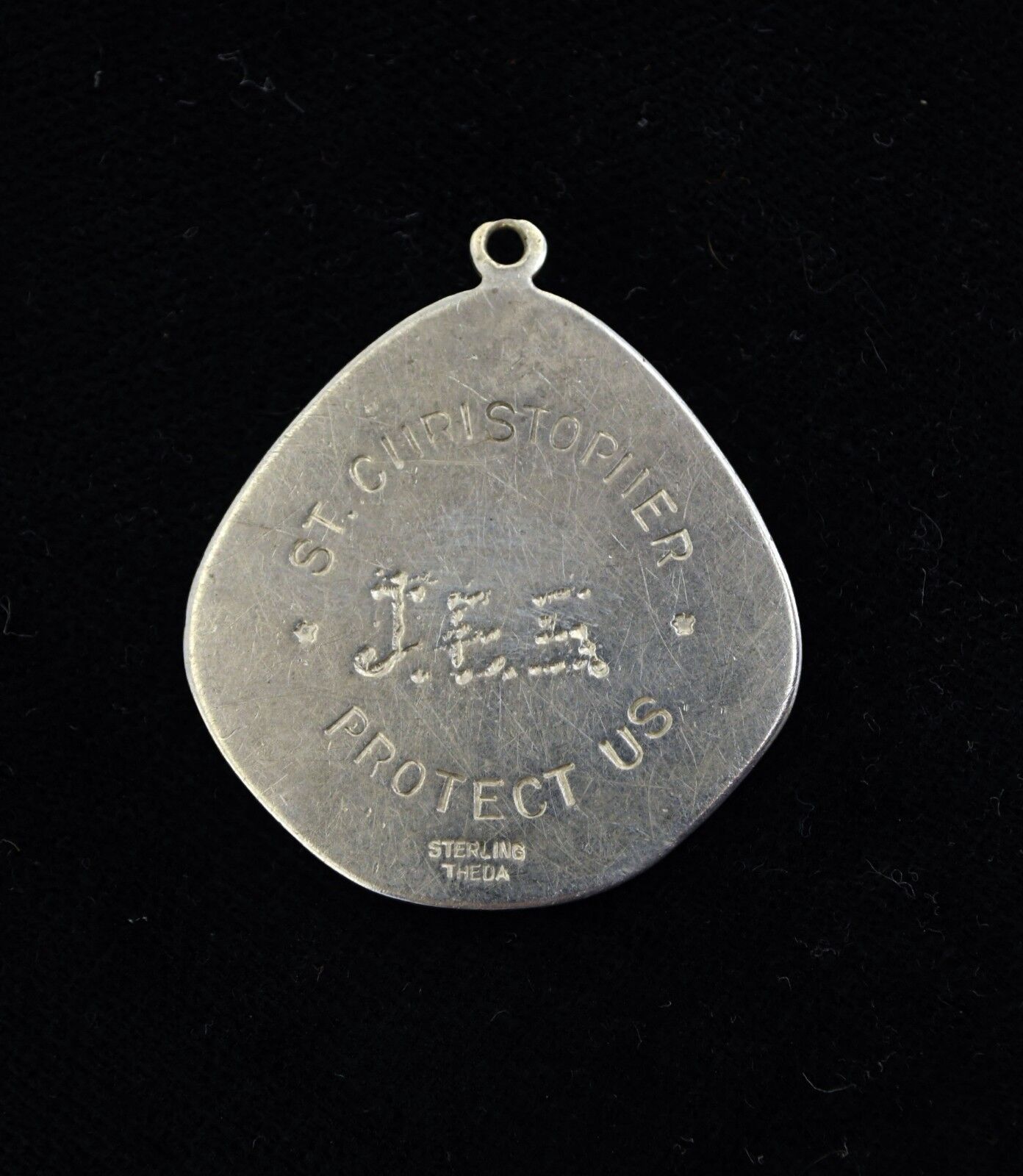 Vintage Sterling Silver St. Christopher w/Child Pendant Charm 10.8 grams 1 1/4"