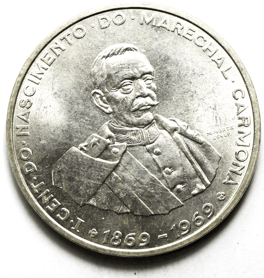 1969 Portugal 50 Escudos Silver Coin KM# 599 Uncirculated