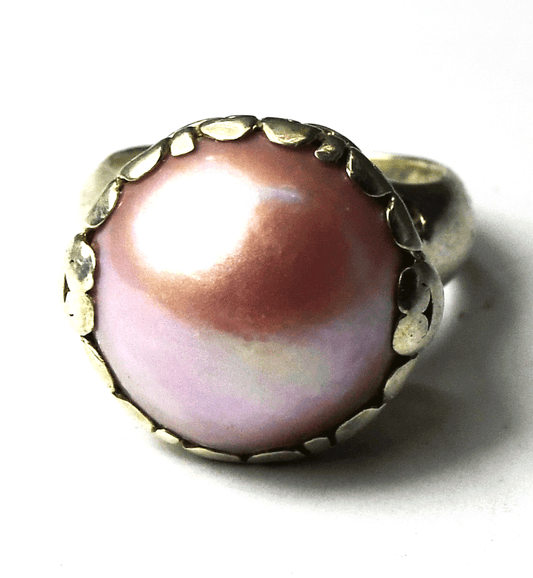Sterling Silver Silpada Pink Pearl 16mm R4468 Sayang Ring Size 6