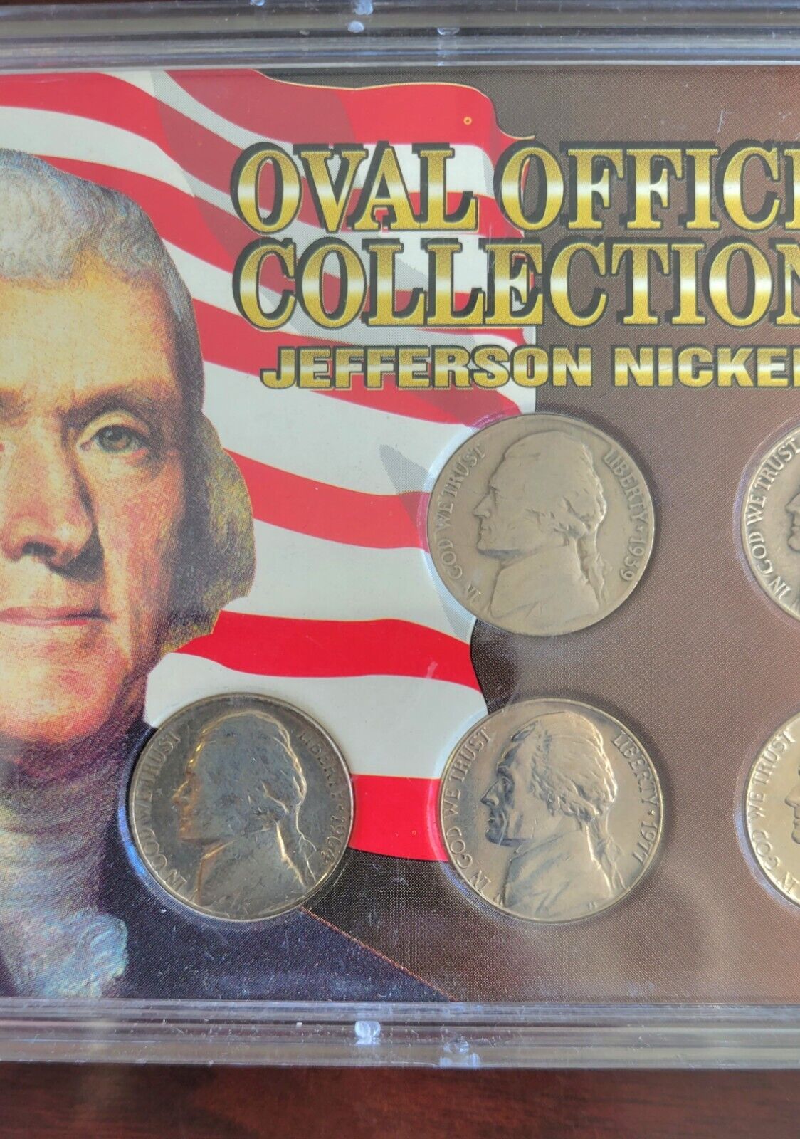 1996 Oval Office Collection 8 PC Jefferson Nickel Coin Set w Display Case SSCA