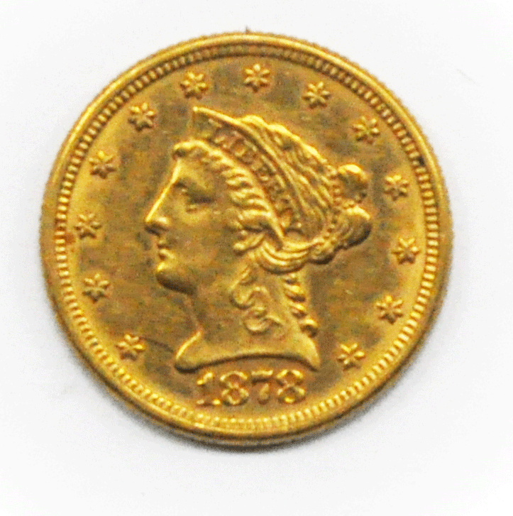 1878 $2.5 Liberty Head Quarter Eagle Gold Philadelphia AU