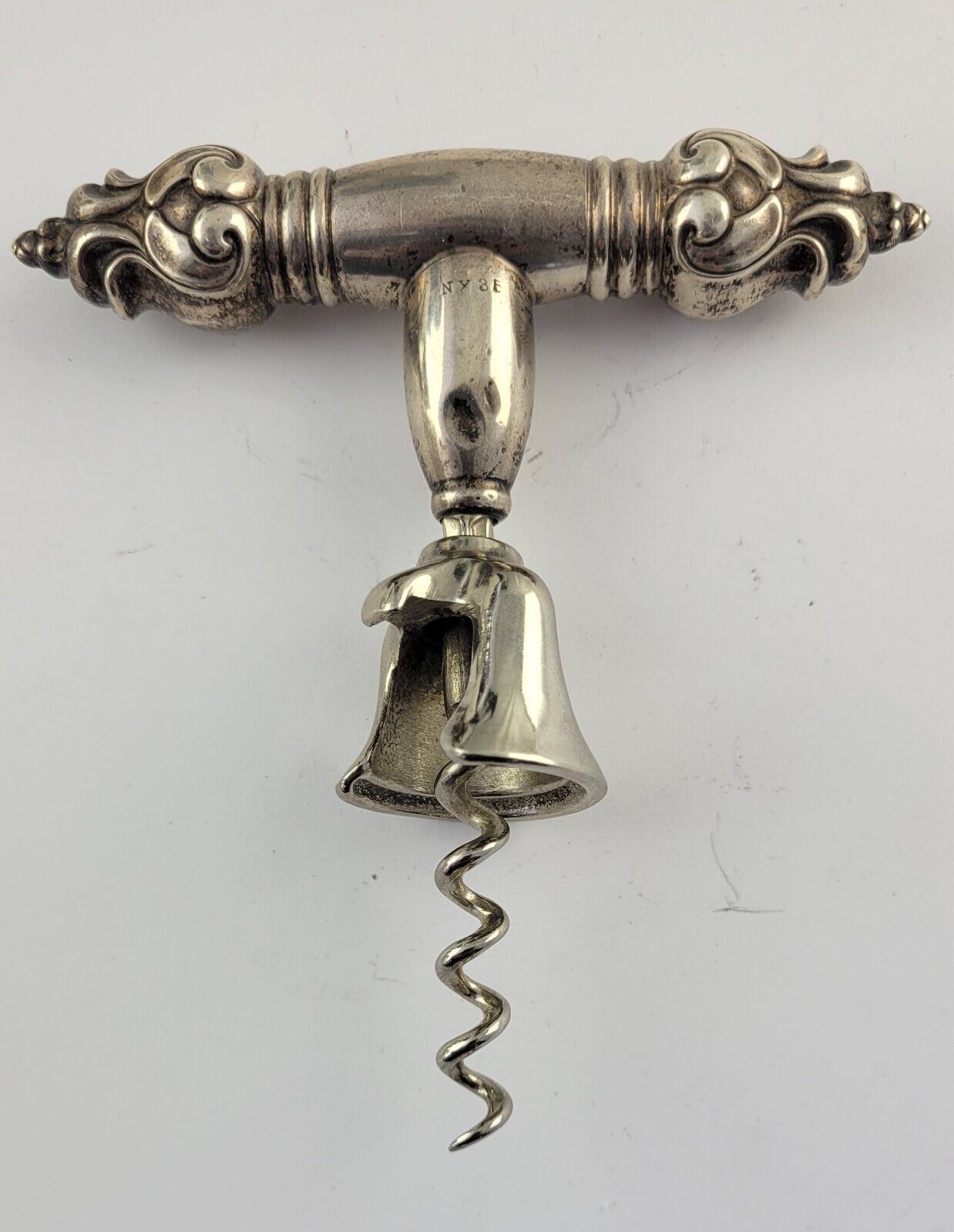 Antique Walker Bell Sterling Silver Corkscrew Barware Wine Opener