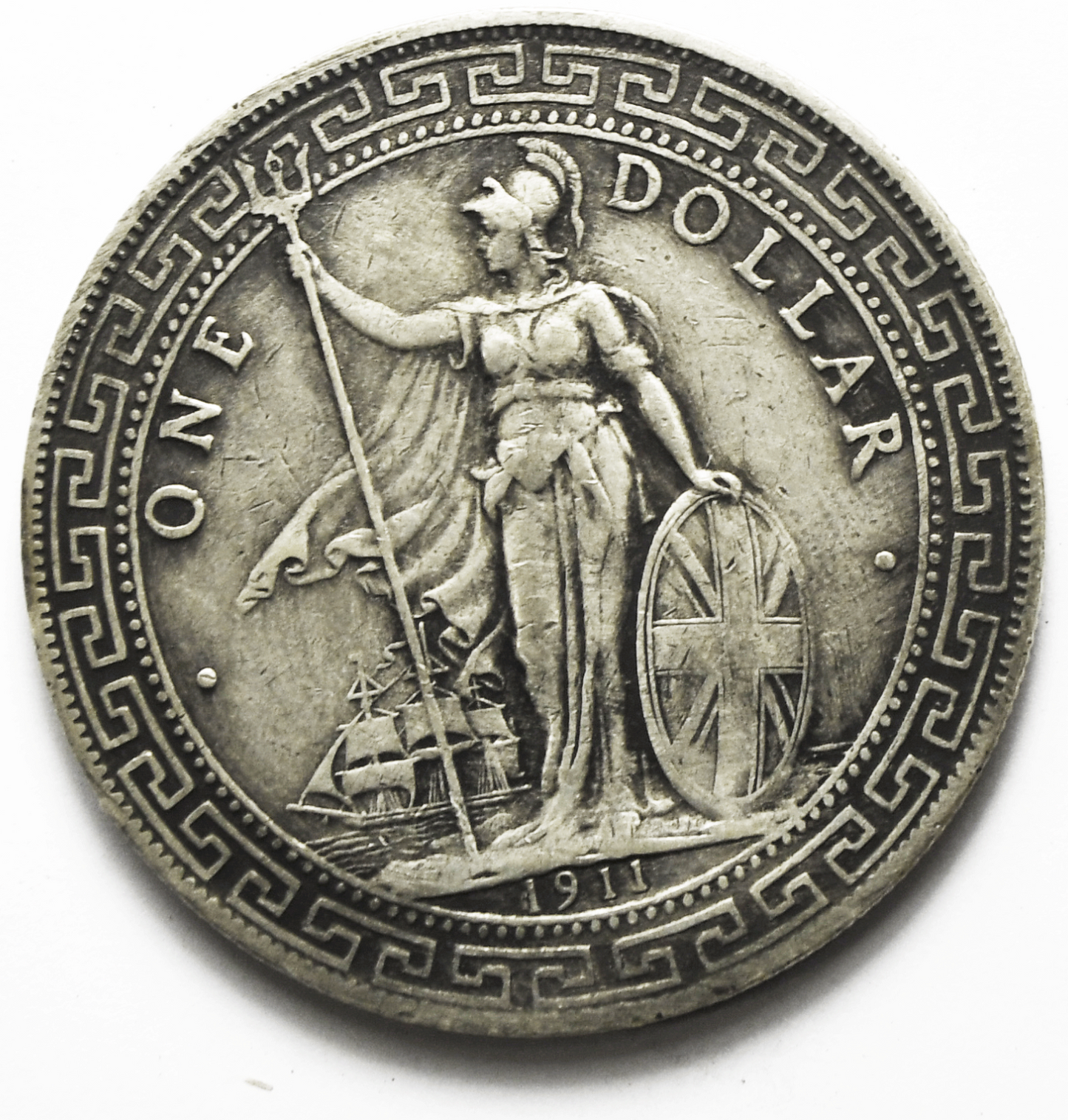 1911 B Great Britain Silver Trade Dollar KM# T5