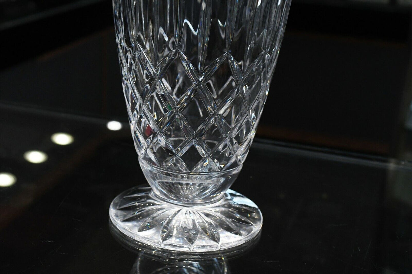 Vintage Fatima by Atlantis Crystal Footed Vase 9 1/4" x 5"