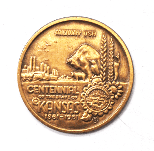 1961 Kansas Centennal Coin Midway USA Johnson County 36mm