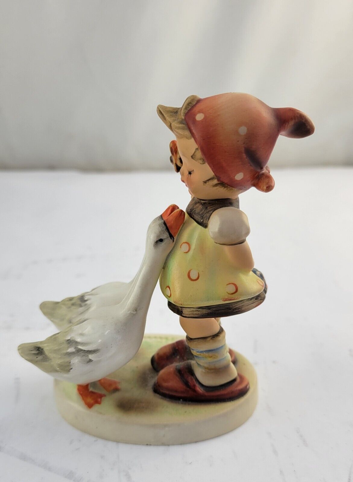 Hummel "Goose Girl" Figurine 47 3/0 TMK 2 Blue Bee Geese 4"