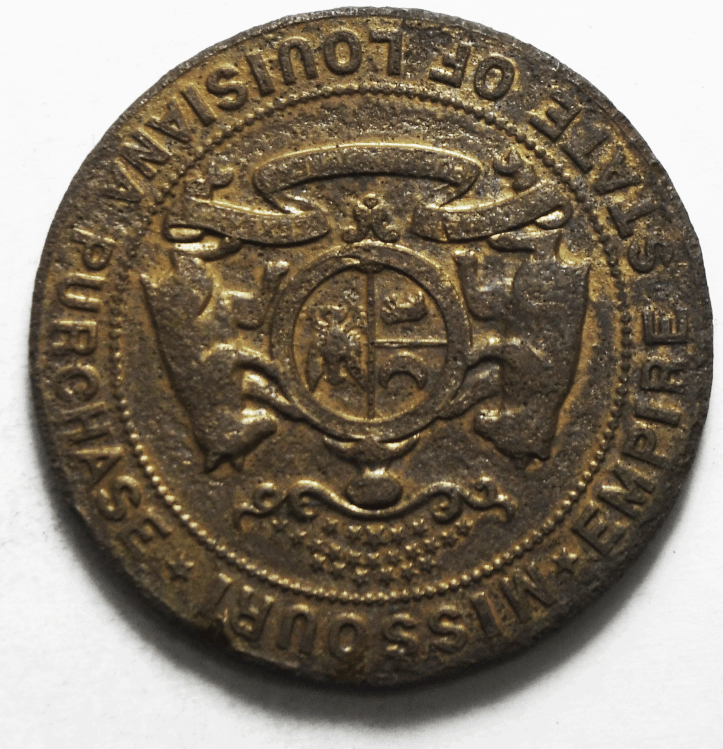 1904 St. Louis World's Fair Missouri Day Medal 38mm Louisiana Purchase