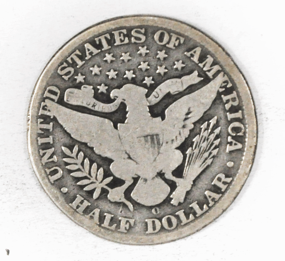 1902 O 50c Barber Silver Half Dollar Fifty Cents US New Orleans