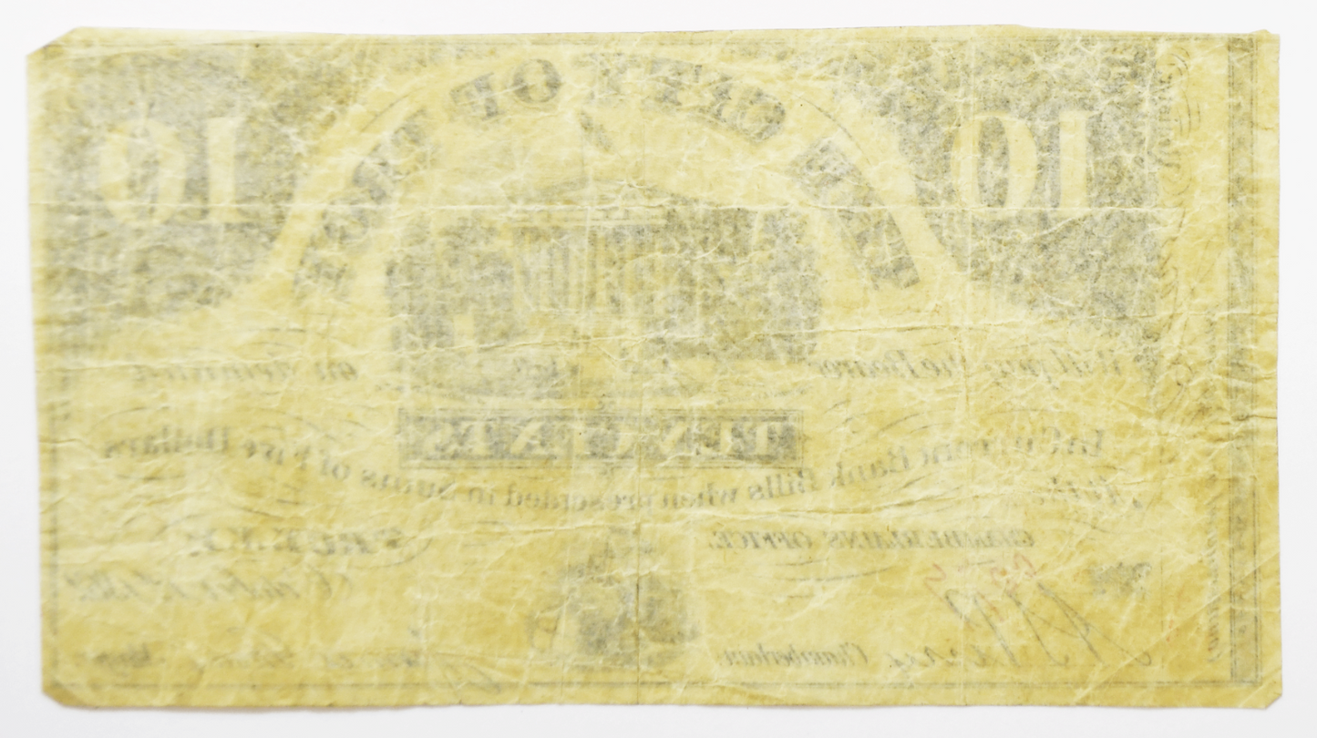 1862 10c City of Troy Ten Cents Obsolete Note