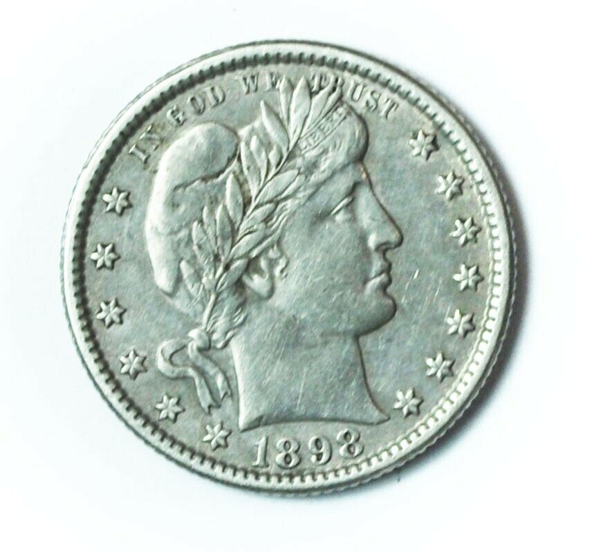 1898 O 25c Barber Silver Quarter Dollars New Orleans Twenty Five Cents AU