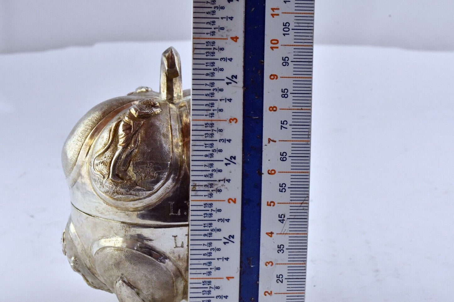 India Solid .900 Fine Silver Jewelry Trinket Prayer Kaddu Spice Container