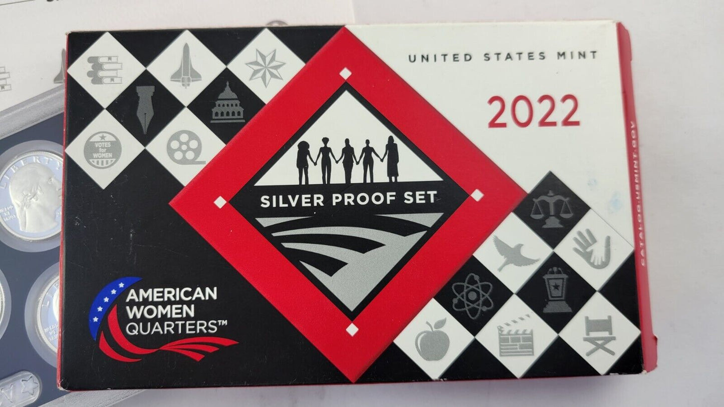 2022 S American Women Quarter 99.9% Silver Proof Set w/ Box & COA 5 Coins