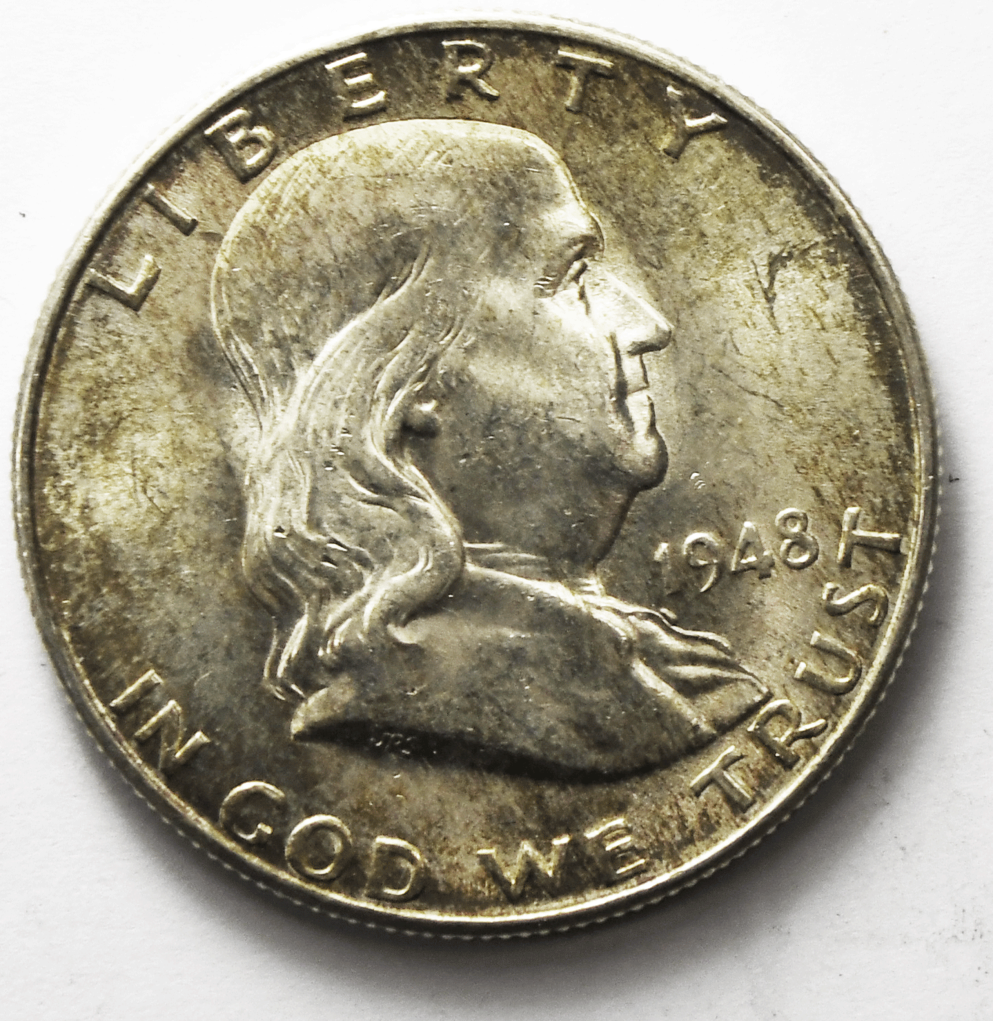 1948 D 50c Franklin Silver Half Dollar Fifty Cents Denver AU DDR FS-801