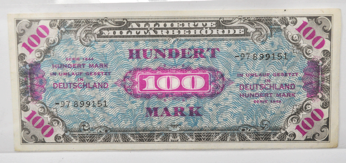 1944 Germany Allied Forces Military Issue Note 100 Mark Uncirculated -97899151