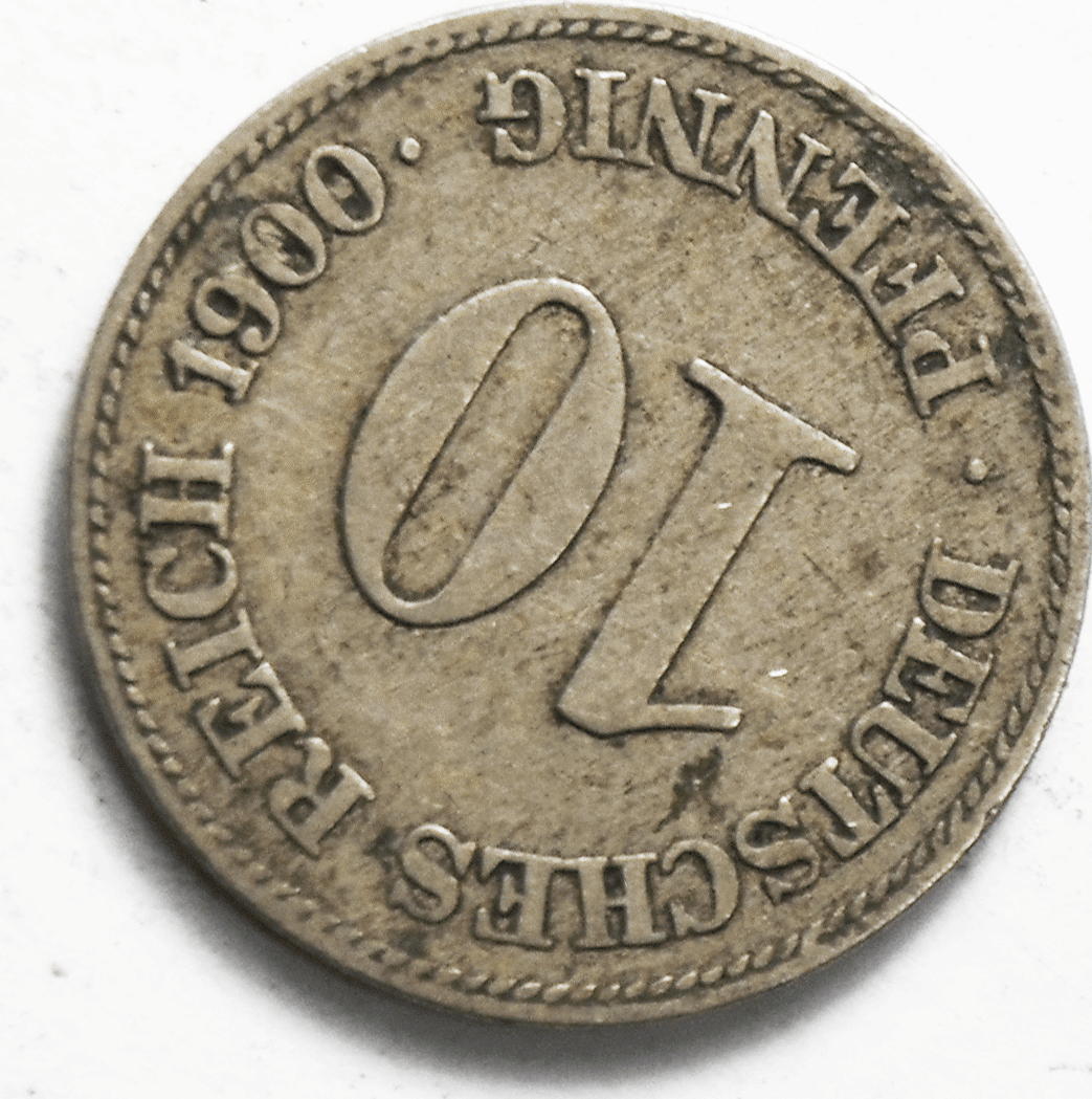 1900 E Germany  Empire 10 Ten Pfennig KM# 12
