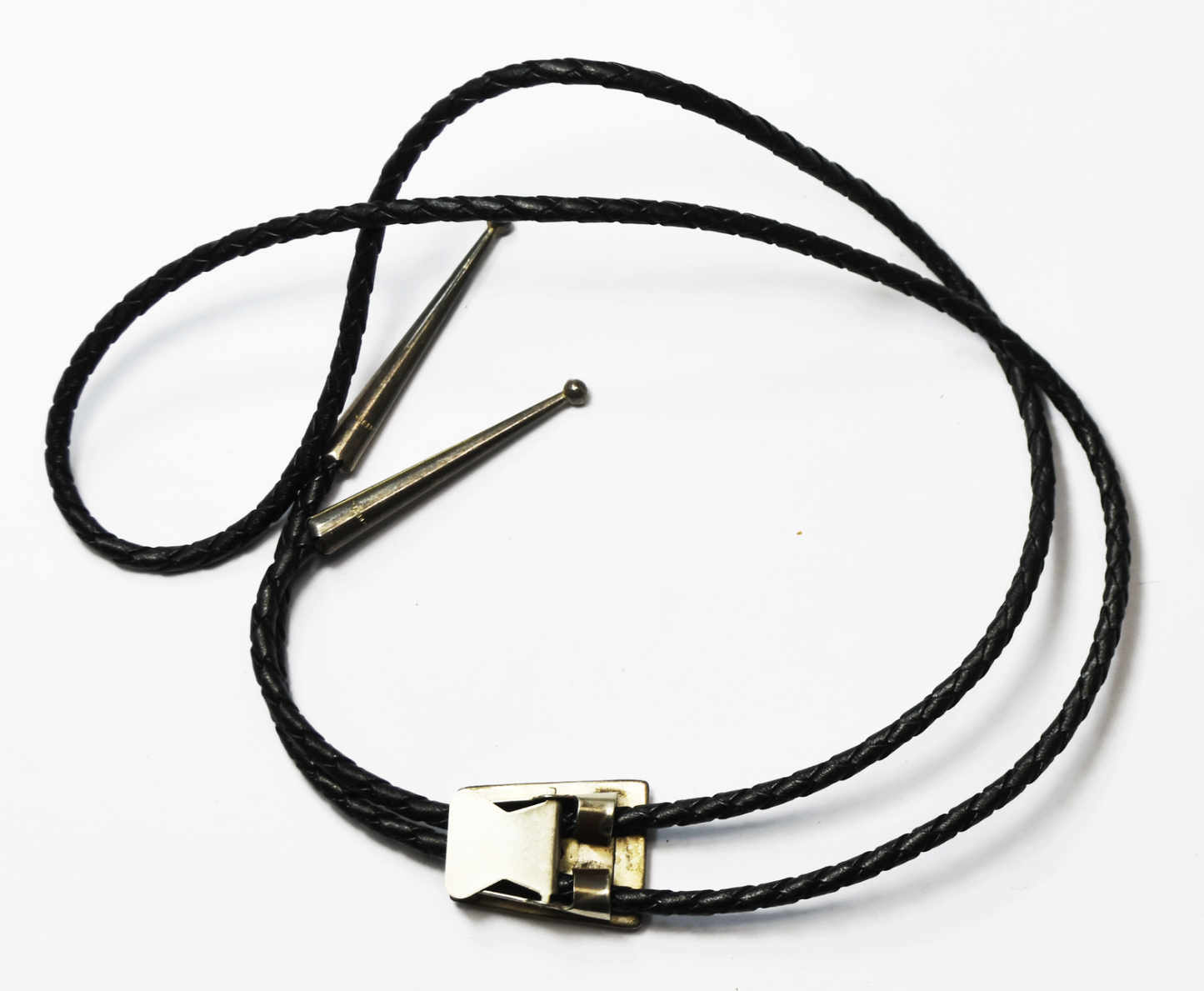 Sterling Turquoise Inlay Bolo Tie 30 x 22mm 18" Double Black Leather Cord