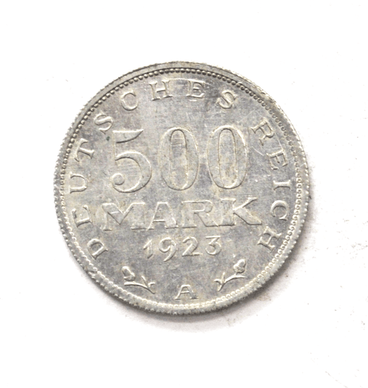 1923 Germany Weimar Republic 500 Five Hundred Mark KM# 36 Uncirculated Aluminum