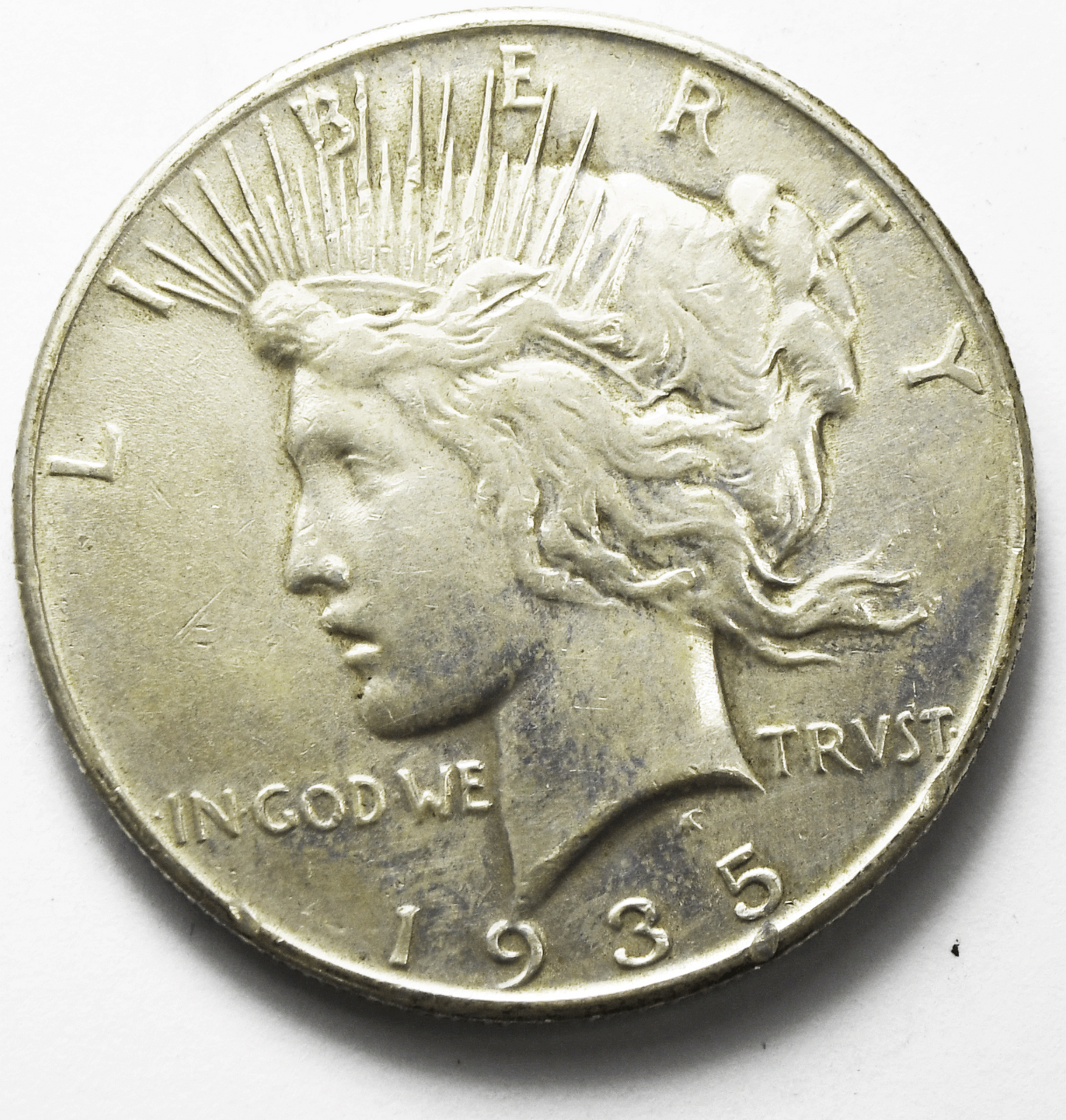 1935 $1 Peace Silver One Dollar Philadelphia AU