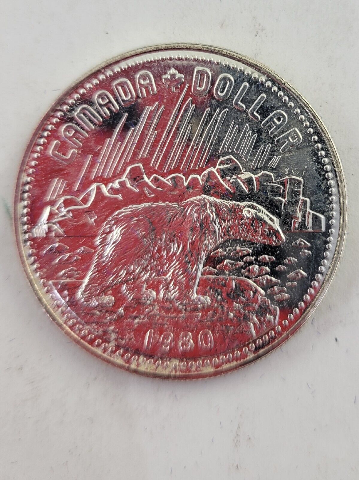 1980 Royal Canadian Mint Arctic Territories Polar Bear Silver