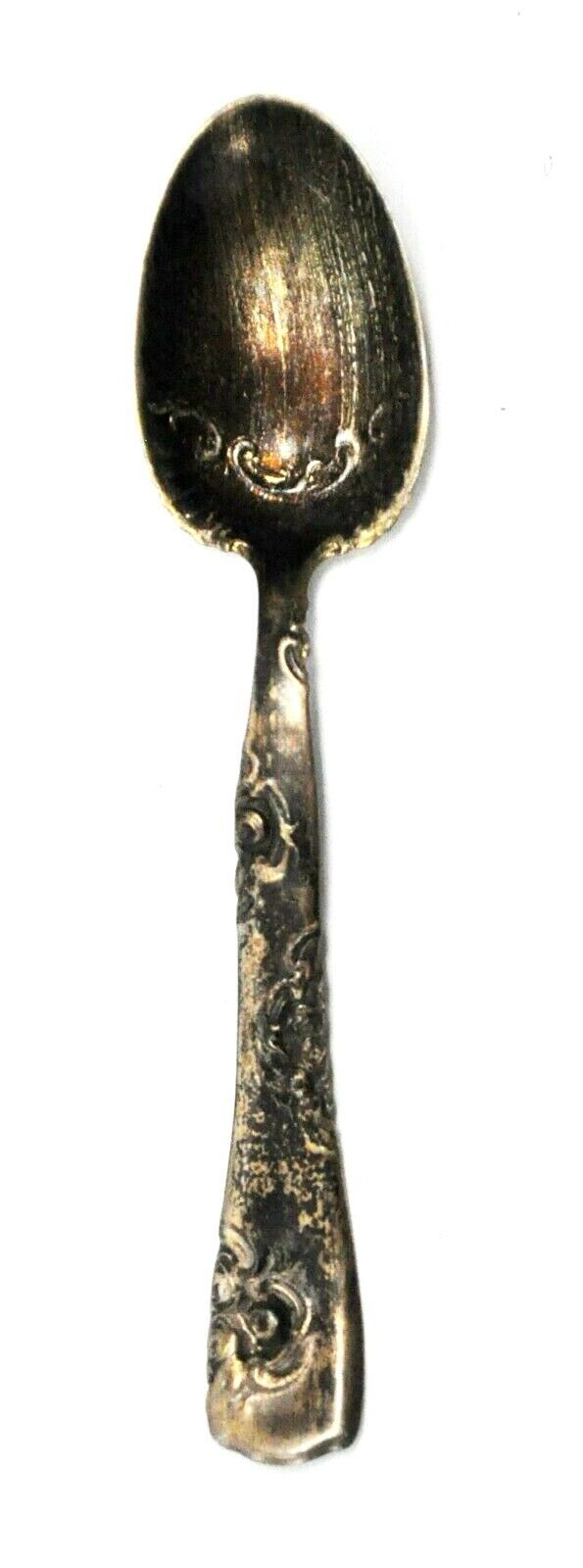 Sterling Silver Whiting Manufacturing Roses & Scrolls Demitasse Spoon 4"