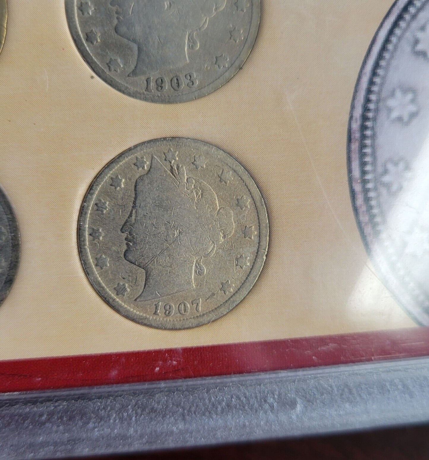 Coins of the American Frontier Liberty Head V Nickel Collection 1911, 03, 04, 07