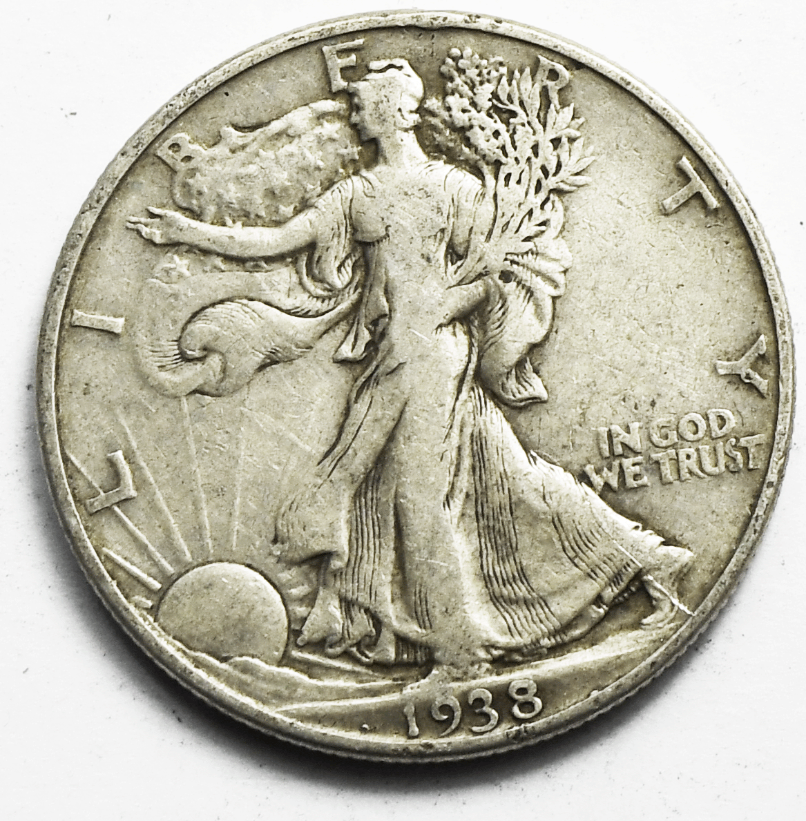 1938 50c Walking Liberty Silver Half Dollar Fifty Cents Philadelphia