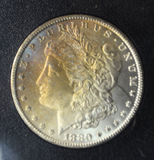 1880 CC $1 Morgan Silver One Dollar GSA MS66 NGC Carson CIty VAM 8 Rainbow