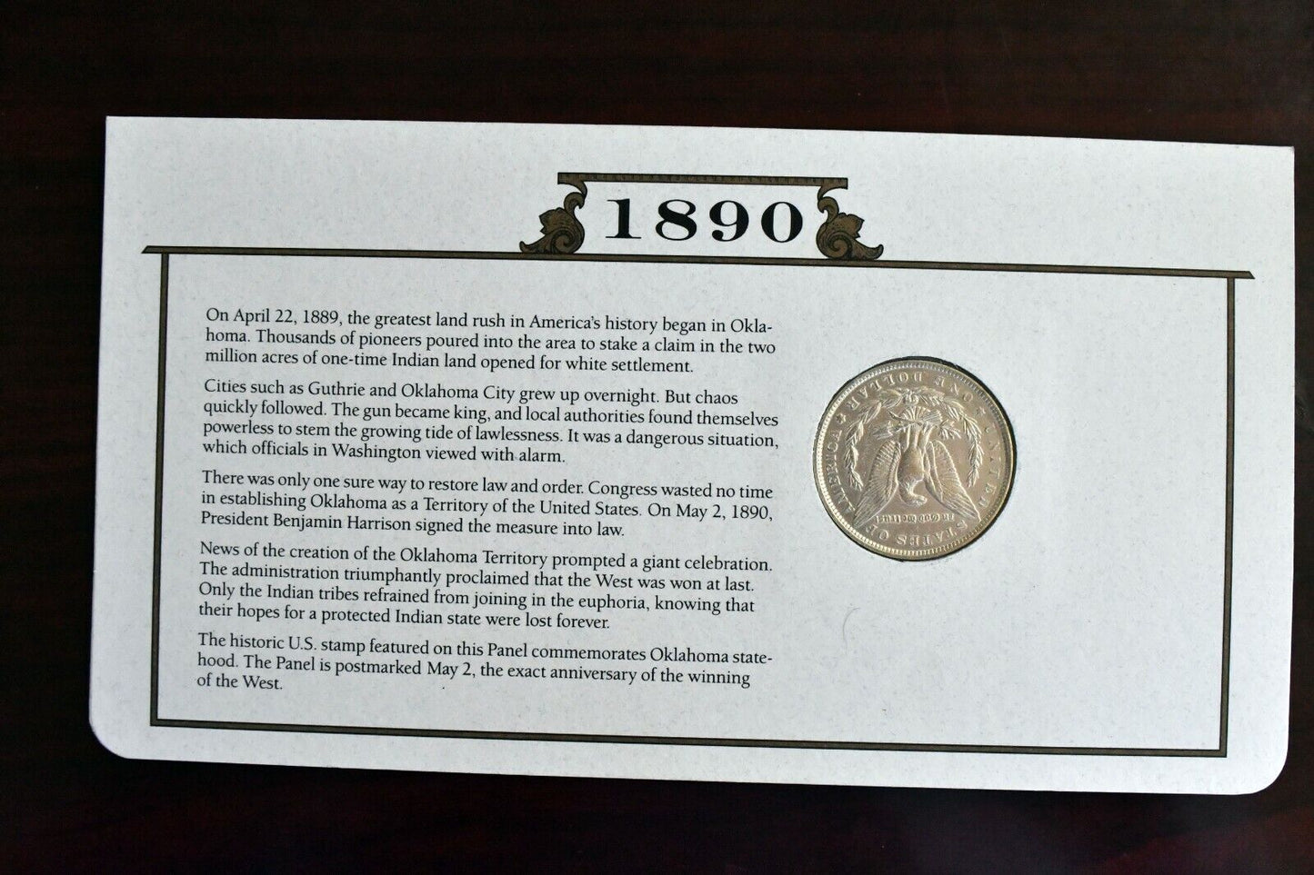 1890 Morgan Dollar Postal Commemorative Society Silver Dollar Collection